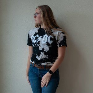 Black Acid Wash ACDC T-Shirt